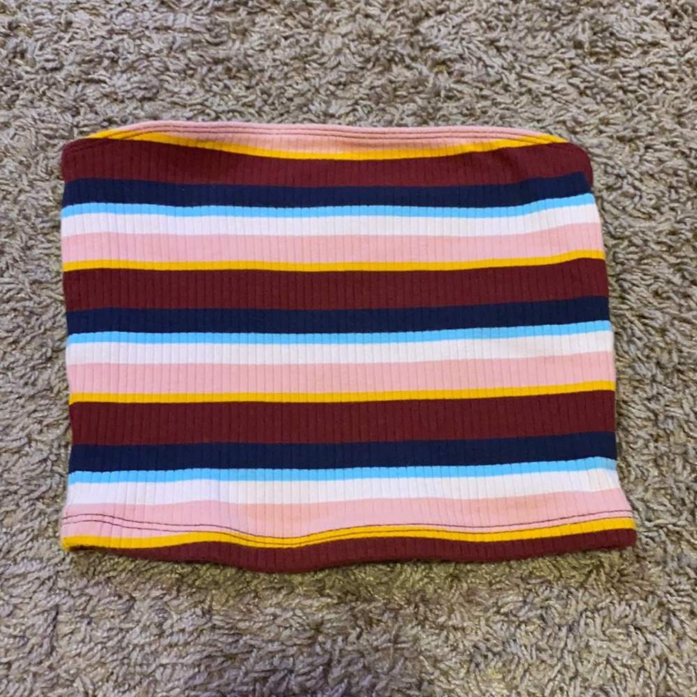hollister colorful stripes tube top
